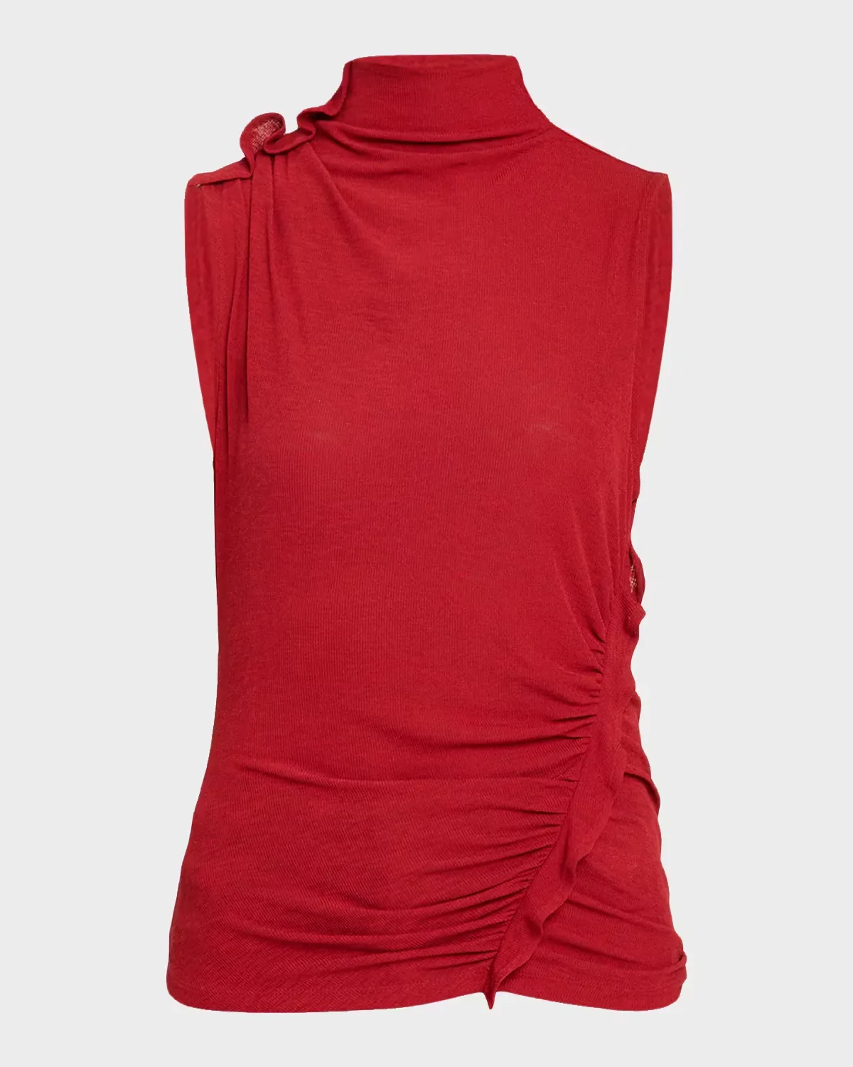 Briana Ruched Mock-Neck Top by Veronica Beard