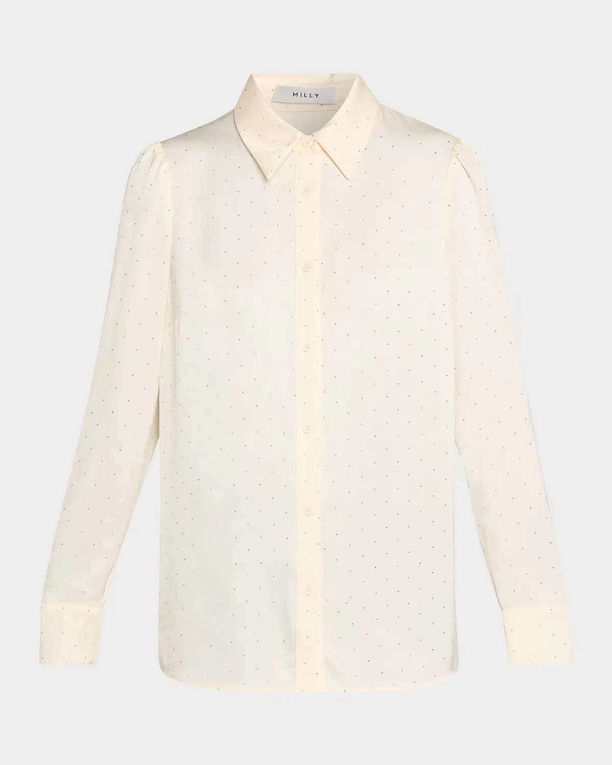 Ashton Embellished Crushed Satin Blouse by Milly
