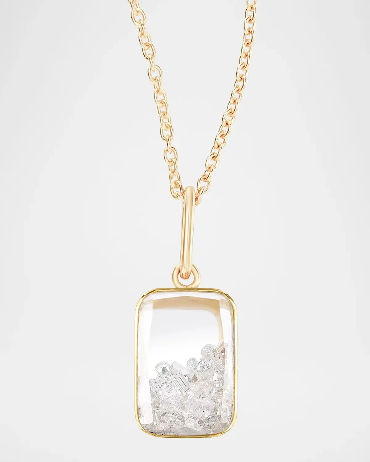 18K Yellow Gold and 0.63 TCW Diamond Shaker Pendant Necklace