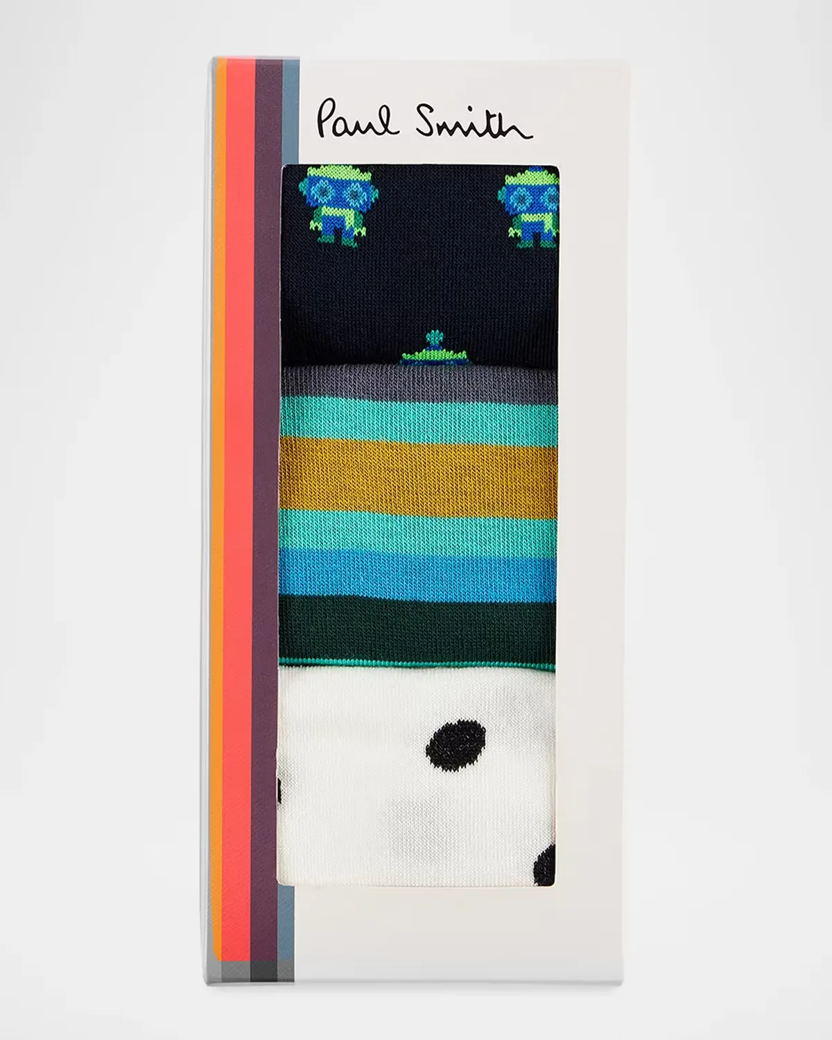 3-Pack Printed Cotton-Blend Socks by Paul Smith