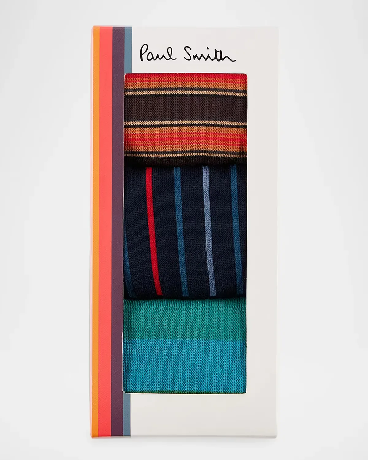 3-Pack Striped Cotton-Blend Socks by Paul Smith