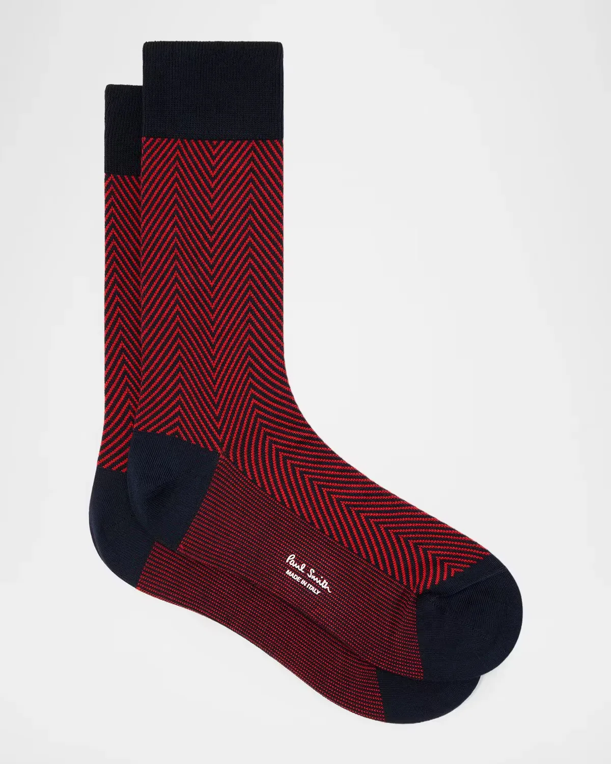 Textured Herringbone Crew Socks by Paul Smith