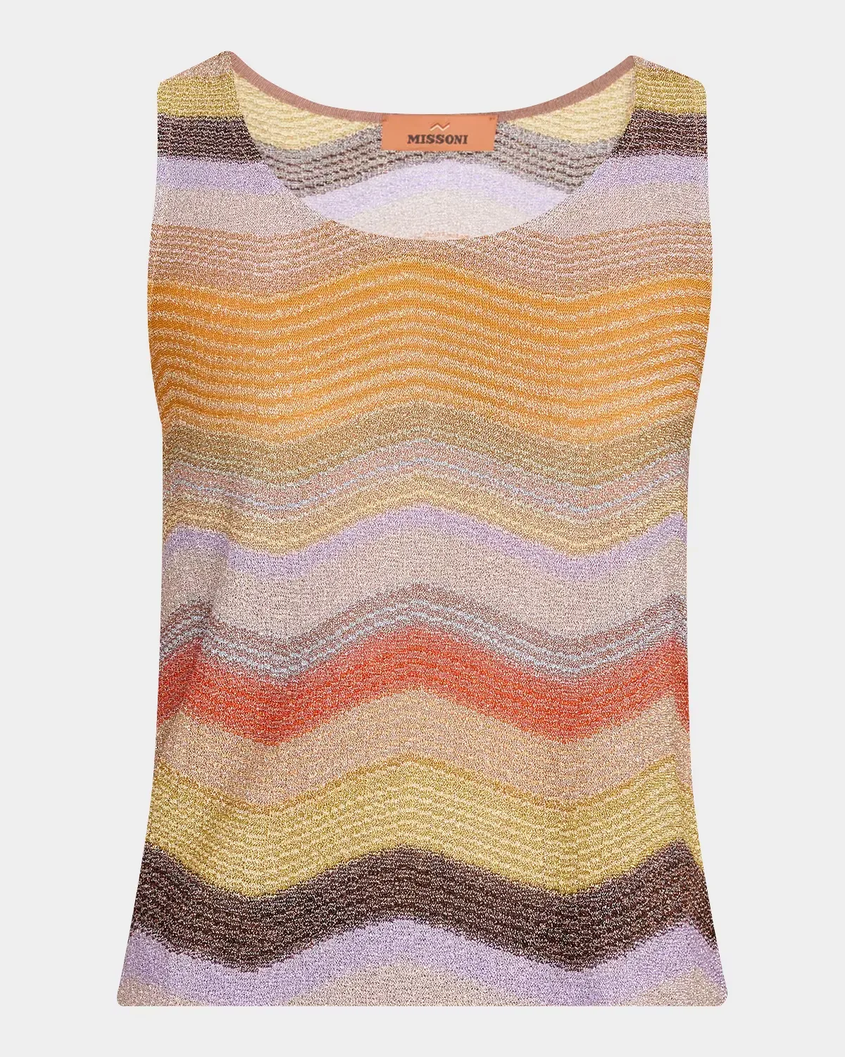 Metallic Chevron Sleeveless Top by Missoni