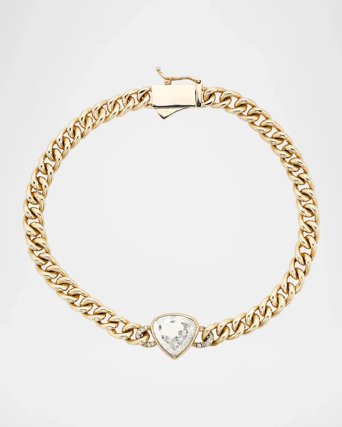 18K Yellow Gold and 0.34 TCW Diamond Shaker Heart Bracelet by Moritz Glik