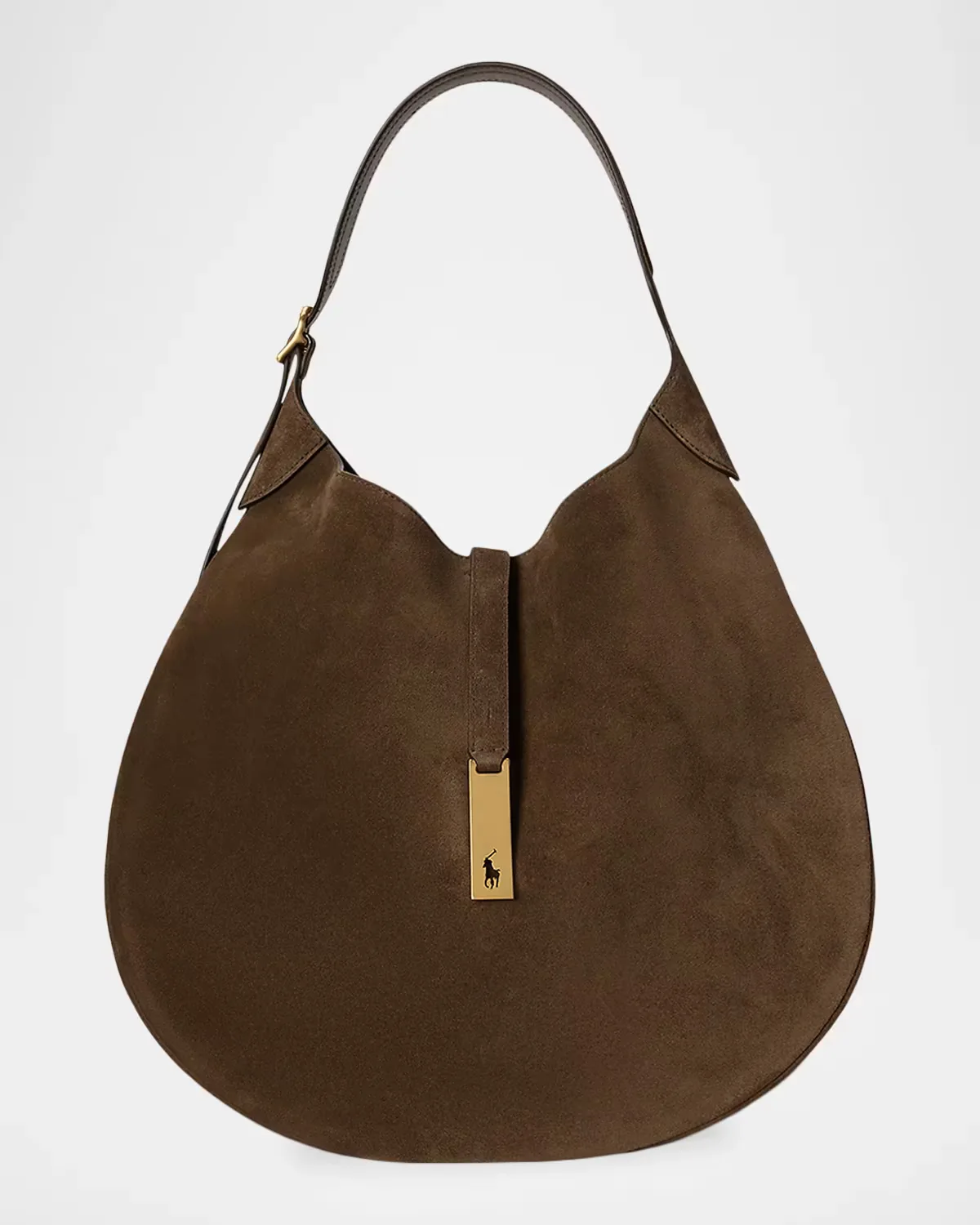Polo ID Medium Suede Shoulder Bag by Polo Ralph Lauren