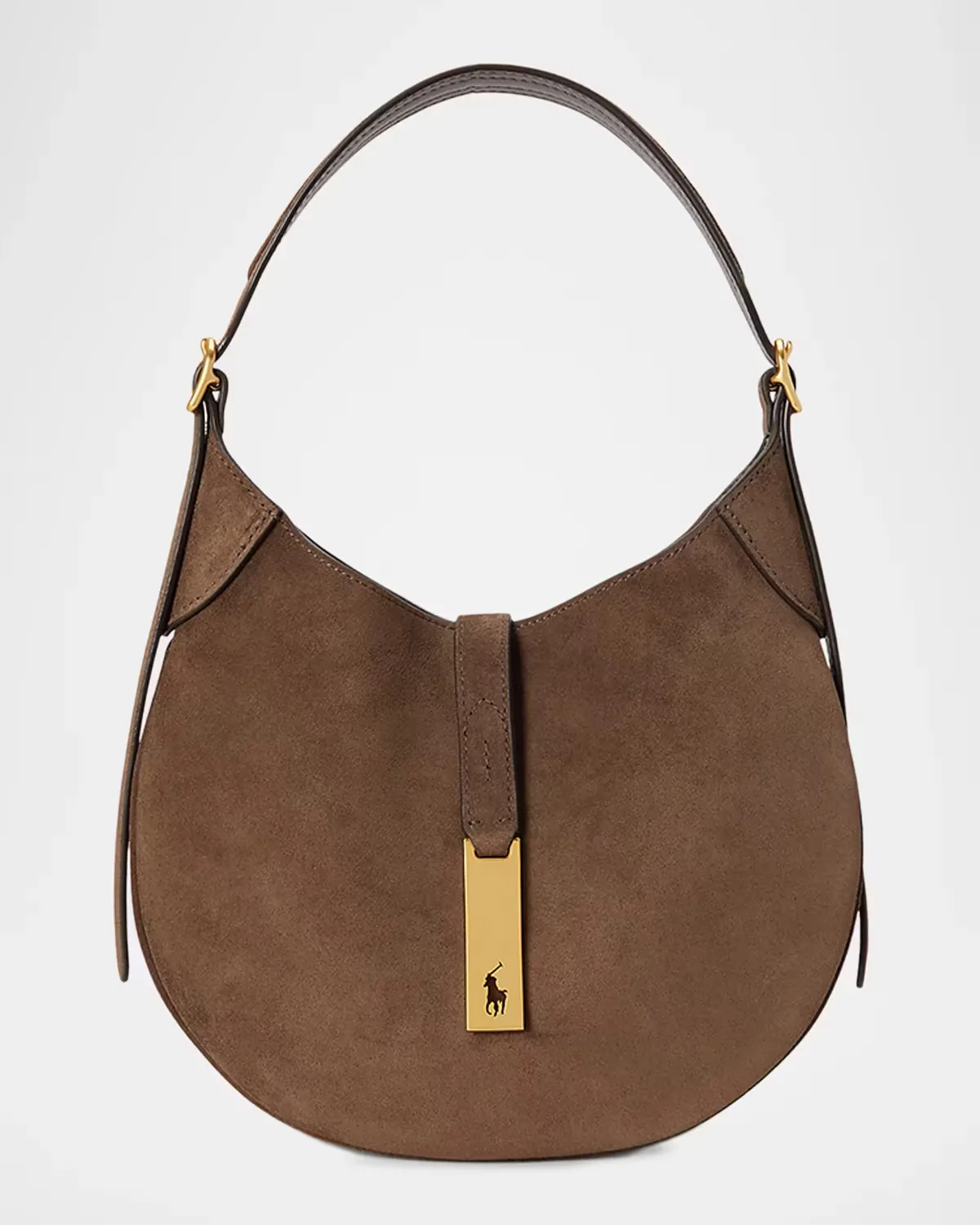 Logo Suede Shoulder Bag by Polo Ralph Lauren