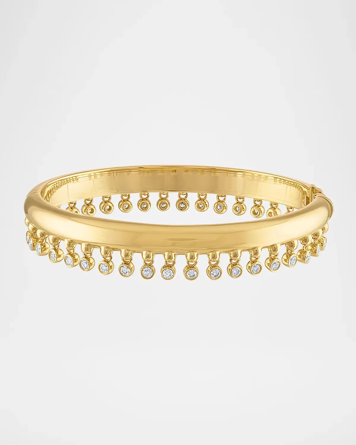 Tennessee 18K Yellow Gold Bangle with Diamonds by Jade Ruzzo