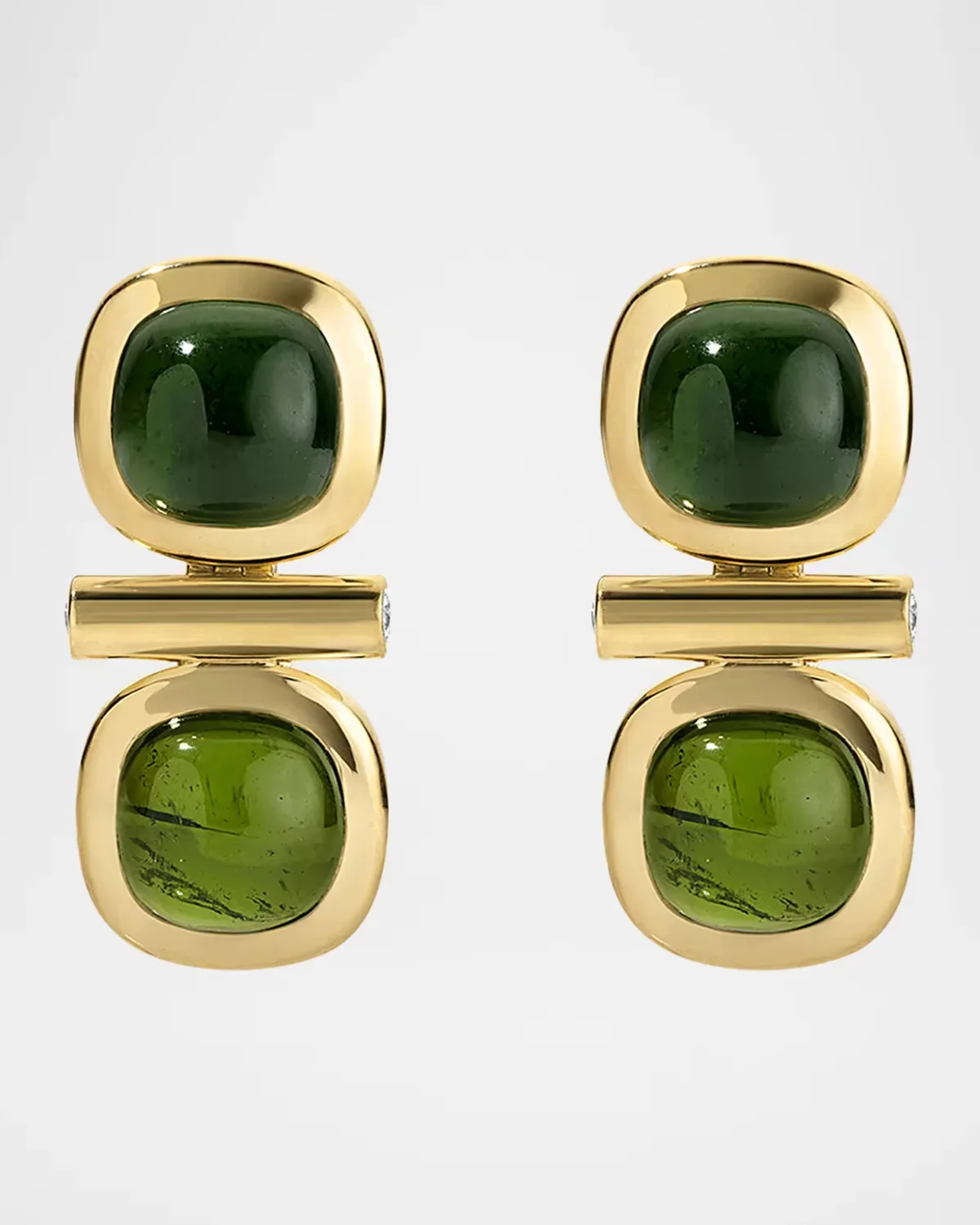 Gloria Gilda 18K Yellow Gold Green Tourmaline Drop Earrings by Jade Ruzzo
