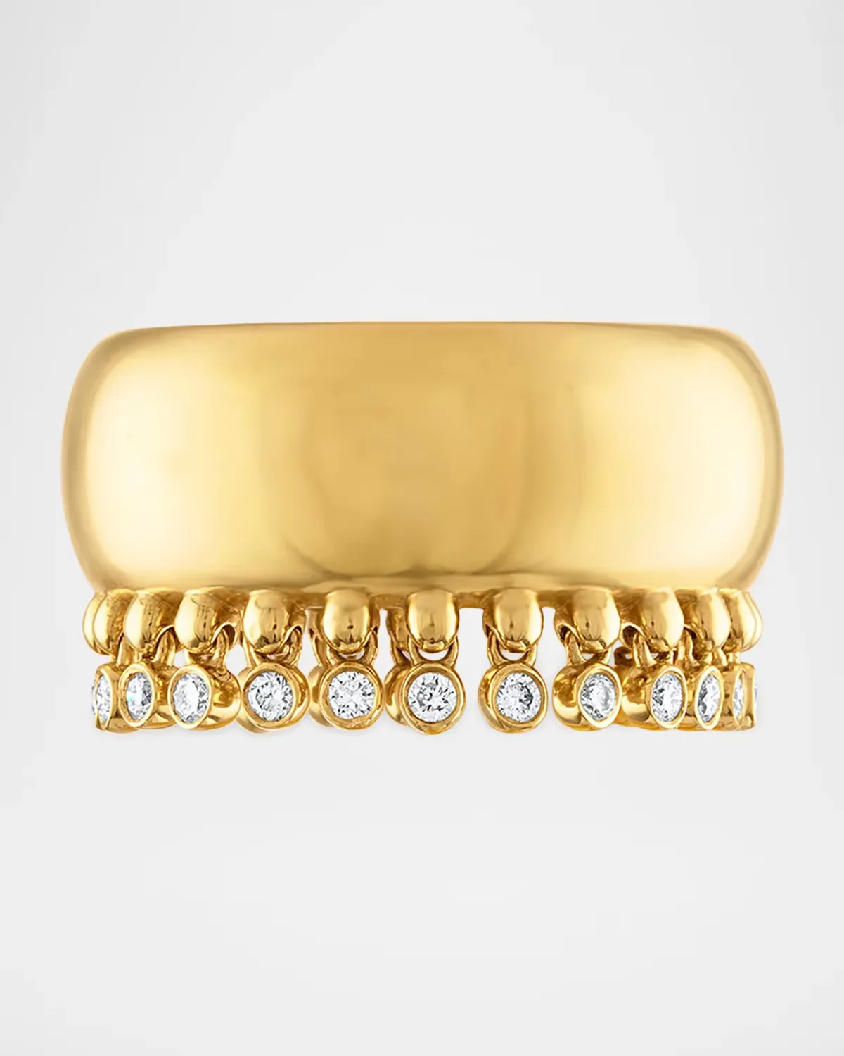 Tennessee 18K Yellow Gold Band Ring with Diamonds by Jade Ruzzo