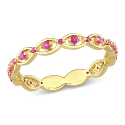 Lab Created Ruby Eternity Ring in Yellow Plated Sterling Silver by Belk & Co