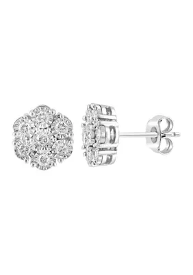 Diamond Earrings in Sterling Silver
