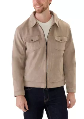 Suede Zip-Front Jacket by Industry Republic Clothing