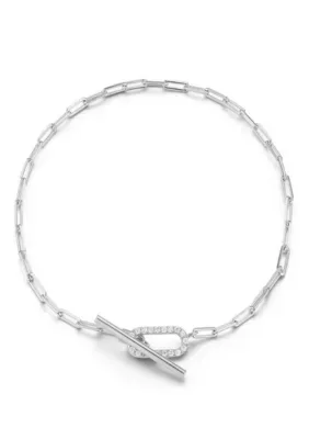 Sterling Silver CZ Toggle Clasp Bracelet by Sphera Milano