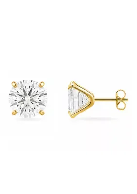 Round Cubic Zirconia Stud Earrings