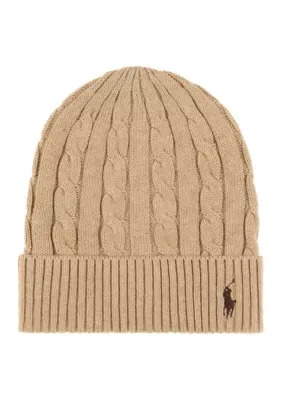 Cotton Cashmere Cable Beanie by Polo Ralph Lauren