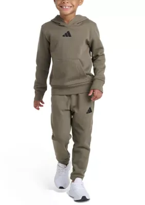 2-Piece Essential Fleece Small Logo Hooded Pullover & Jogger Set by adidas