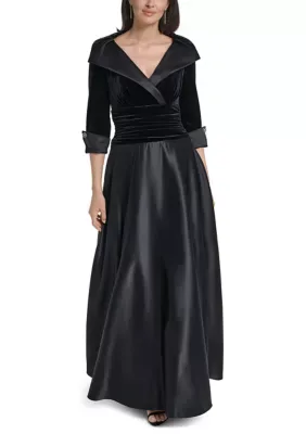 3/4 Sleeve Portrait Collar Gown by Jessica Howard
