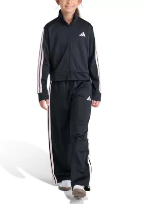 2-Piece Event Tricot Long Sleeve Full-Zip Jacket and Wide Leg Pants Set by adidas