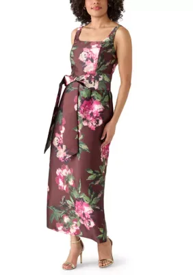 Julia Jordan Floral Tie Waist Column Dress by Jordan