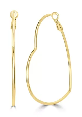 Plated Large Heart Hoop Earrings by Belk Silverworks