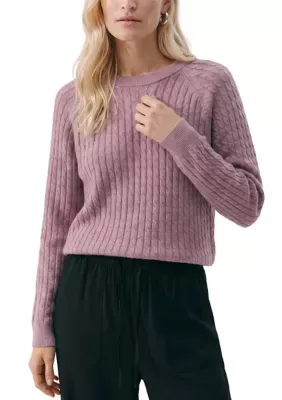 Cable Knit O-Neck Raglan Sweater by VERO MODA