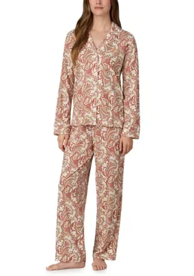 Long Sleeve Notch Collar Shirt and Long Pants Pajama Set by Ralph Lauren