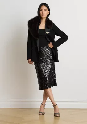 Lauren Ralph Lauren Sequined Mesh Midi Pencil Skirt by Ralph Lauren