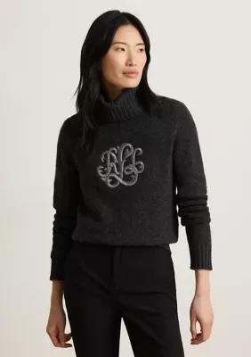 Lauren Ralph Lauren Embroidered-Logo Wool-Blend Turtleneck Sweater by Ralph Lauren