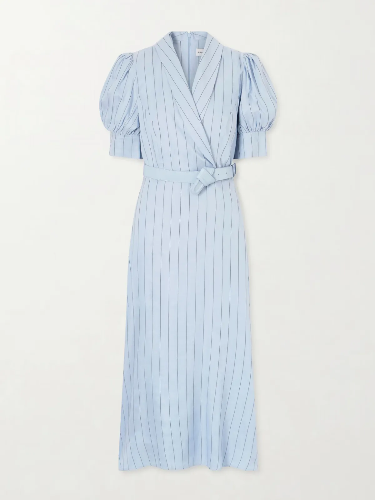 - Effie Belted Striped Linen-blend Midi Dress -
