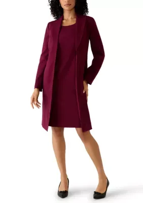 Peak Lapel Topper & Basic Sheath Dress by Le Suit