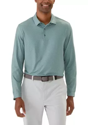 Long Sleeve Geometric Polo Shirt by Greg Norman Collection