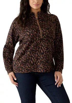 Long Sleeve 1/2 Zip Freeflow Print Sweatshirt by Kim Rogers
