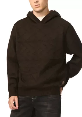 Waolo Geometric Pattern Sweater Fleece Hoodie by Buffalo David Bitton