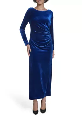 Boat Neck Velvet Dress by Calvin Klein
