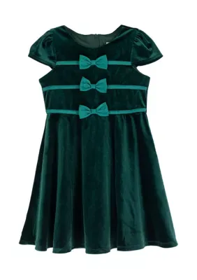 Cap Sleeve Velvet Bow Dress by Rare Editions