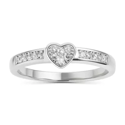 Sterling Silver Petite Diamond Heart Ring - 1/6 TDW by Kylie Harper