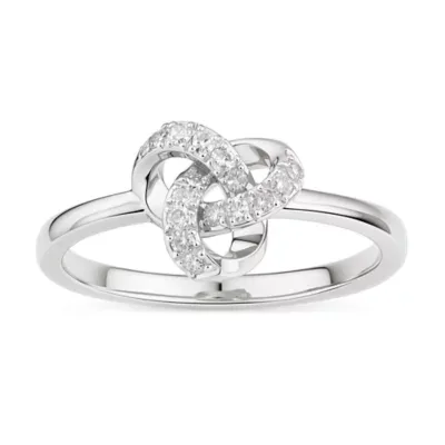 Sterling Silver Diamond Love Knot Ring - 1/6 TDW by Kylie Harper
