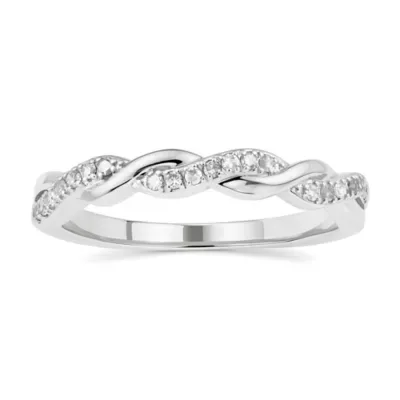 Sterling Silver Swirling Diamond Band Ring - 1/10 TDW by Kylie Harper