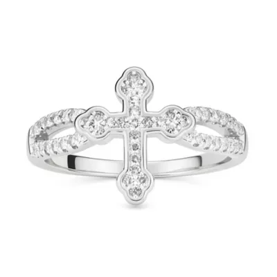 Sterling Silver Vintage Diamond Cross Ring - 1/4 TDW by Kylie Harper