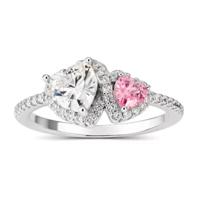 Sterling Silver Double Heart Halo Ring by Kylie Harper