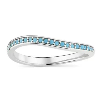 Sterling Silver Turquoise Wave Band Ring by Kylie Harper
