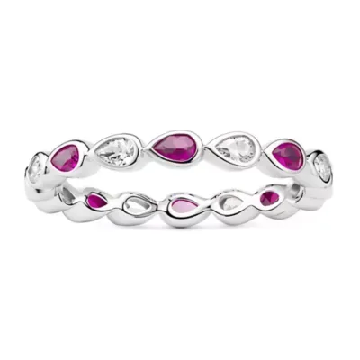 Sterling Silver Petite Pear-Cut Eternity Band Ring by Kylie Harper