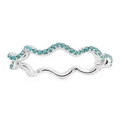Sterling Silver Petite Swirling Turquoise Eternity Band Ring by Kylie Harper