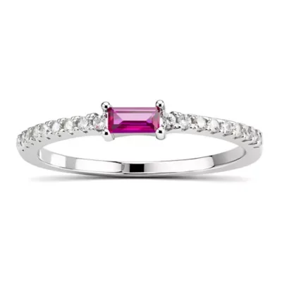 Sterling Silver Petite East/West Baguette-Cut Ring