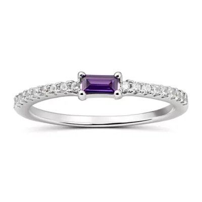 Sterling Silver Petite East/West Baguette-Cut Ring