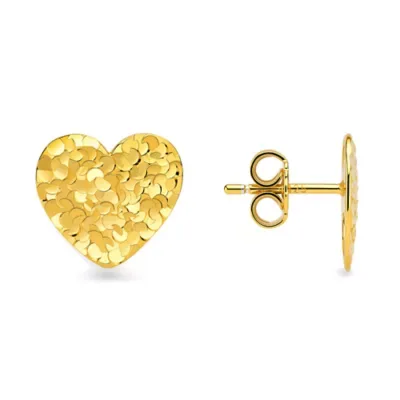 Sterling Silver Shattered Silver Heart Stud Earrings