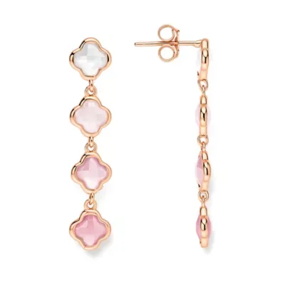 Sterling Silver Dangling Clover Drop Earrings by Kylie Harper