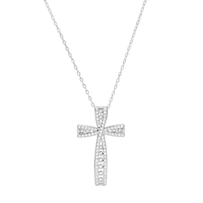 Sterling Silver Art Deco CZ Cross Pendant by Kylie Harper