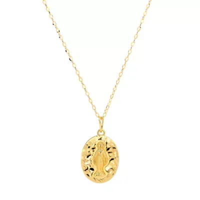 Sterling Silver Shattered Silver Virgin Mary Pendant by Kylie Harper