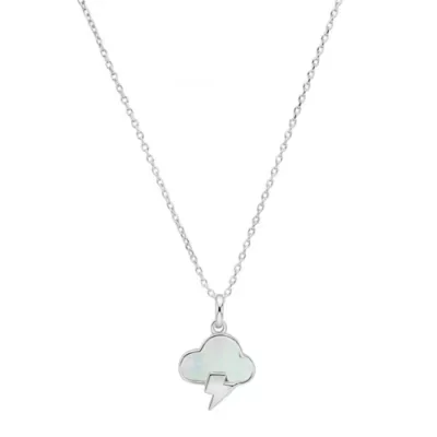Sterling Silver a Rainy Day Mother of Pearl Pendant by Kylie Harper